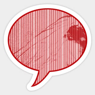 Red grunge stripe speech bubble Sticker